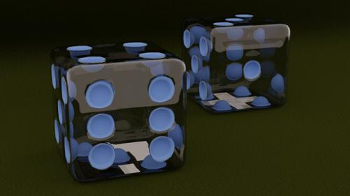 pair of glass dice with inset spots preview image